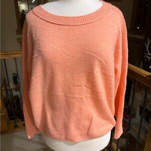 Anthropologie Pilcro 100% Cashmere Oversized Sweater sz XS Salmon Coral Peach